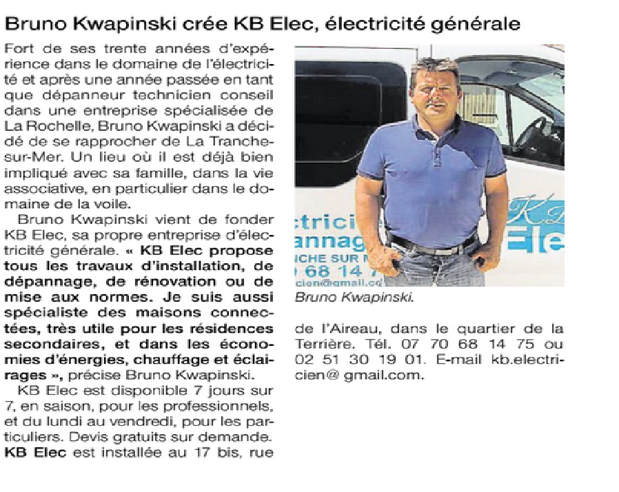 Kbelec e lectricien la tranche sur mer vende e depannage aiguillon la faute longeville panne electricite angle depannage electricien plombier chauffe eau eau chaude sanitaire vende